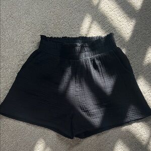 Paperbag cotton shorts